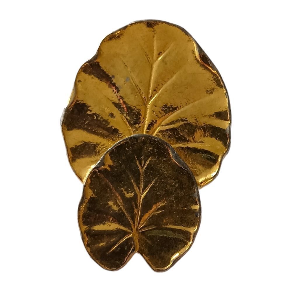 Gay Boyer Belt Buckle Vintage 80s Lily Pads Disco Gold Tone Retro‎ Mid Century.